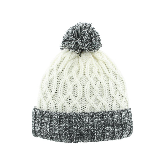 Hat - Knit Cable White