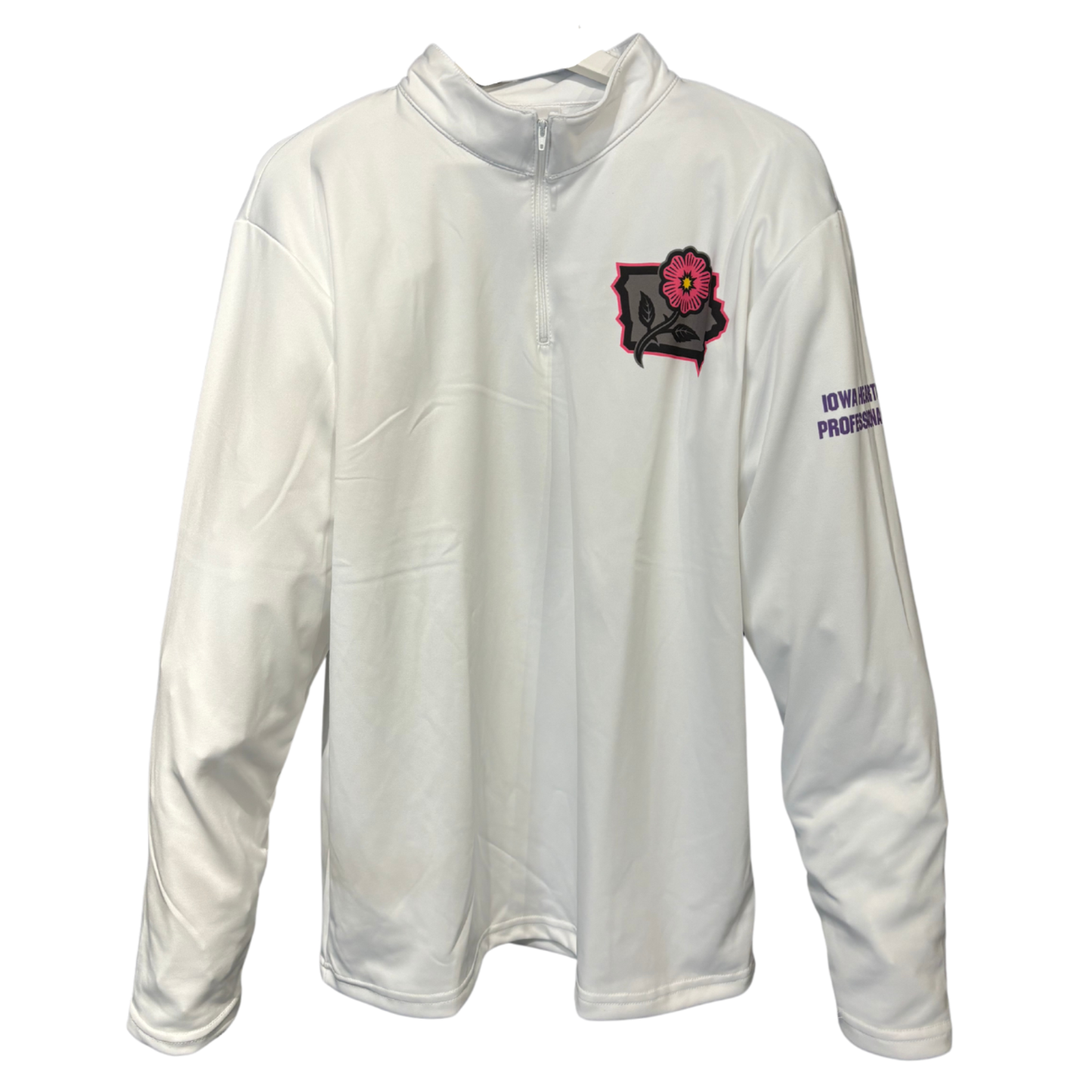 1/4 Zip - White - State of Iowa Rose