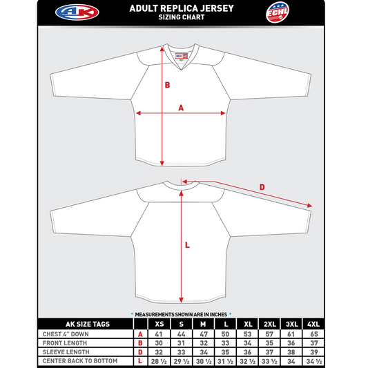 ECHL Official Replica Jersey - (White with Official Logo)