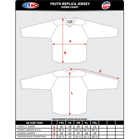 Youth - ECHL Replica Jersey (Black with Official logo)