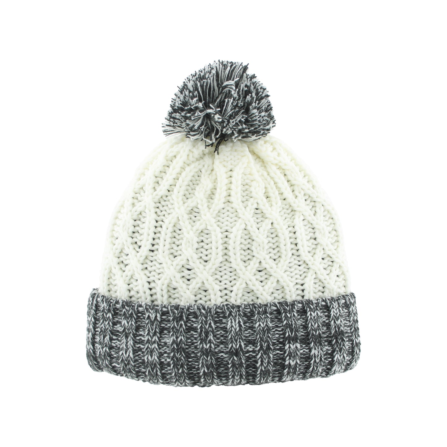 Hat - Knit Cable White
