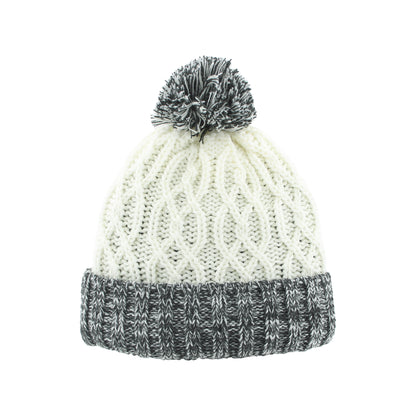 Hat - Knit Cable White