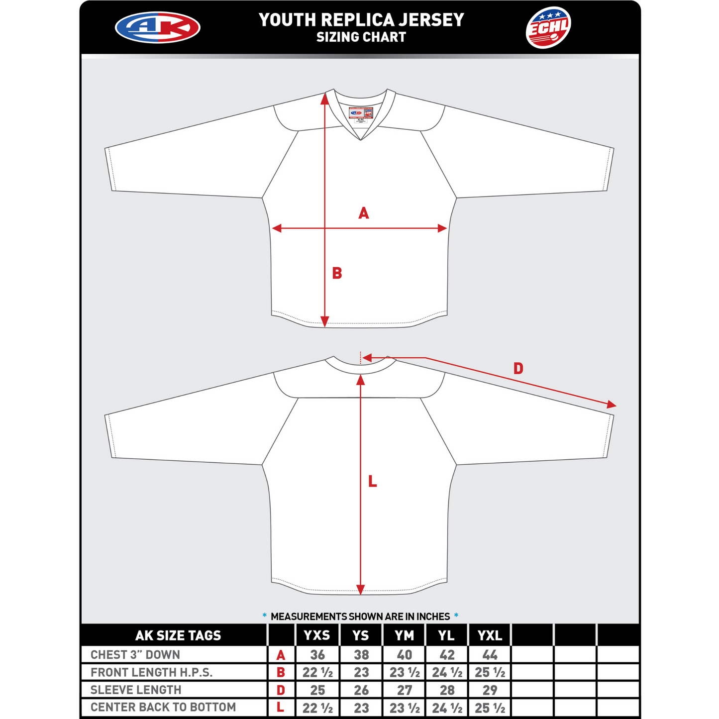 Youth - ECHL Replica Jersey (Black with Official logo)