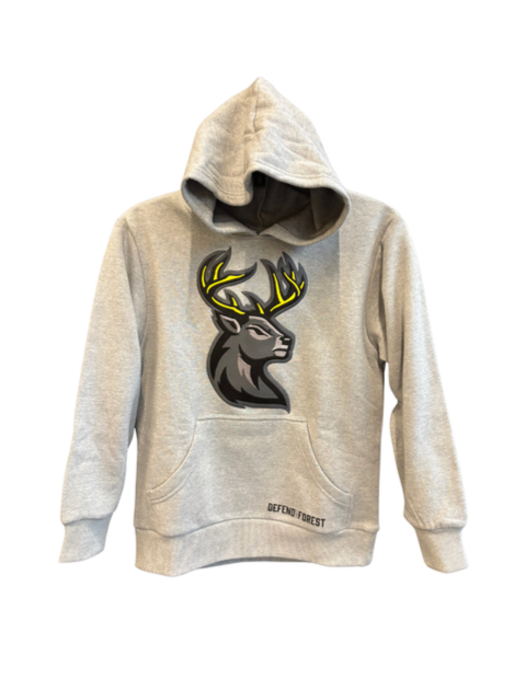 Youth Hoodie - Gray - Defend The Forest