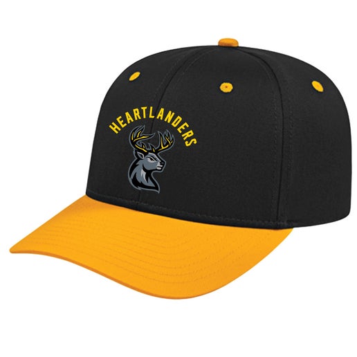 Hat - Black with Gold Bill Cotton Snapback