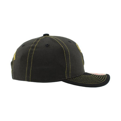 Youth Hat - Black with Yellow Outlined Black Deer Logo and Yellow Snapback