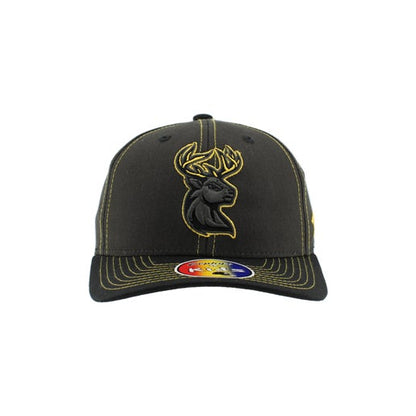 Youth Hat - Black with Yellow Outlined Black Deer Logo and Yellow Snapback