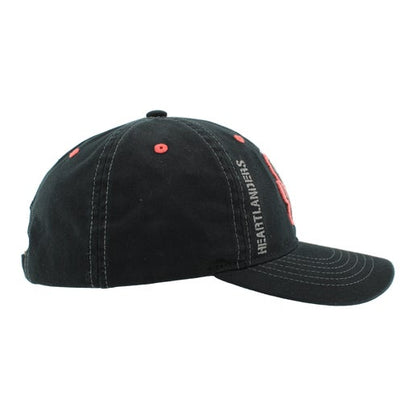 Hat - Heartlanders Black with Wild Rose Pink Outline and Strapback