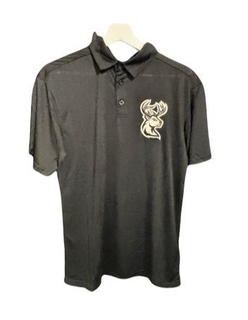 Polo - Black with Cream Deer Logo