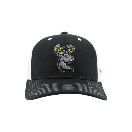Hat - Black and White with Official Deer Logo Stretch-Fitted